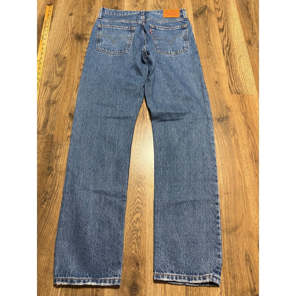 Levi's 501 Original Fit Jeans Women W28 L30 Blue Denim Distressed Good Used - Picture 2 of 13